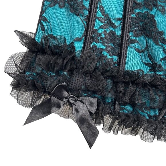 Torrid Bustier Corset 0/12 Bow Satin Ruffle Coquette Romantic Date Streetwear - Picture 4 of 11